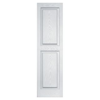 Vantage 2 Pack White Raised Panel Vinyl Exterior Shutters (Common 51 in x 14 in; Actual 50.625 in x 13.875 in)