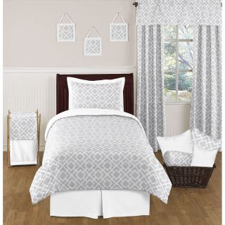 Sweet Jojo Designs Sweet Jojo Designs 4 piece Diamond Childrens Comforter Set Grey Size Twin