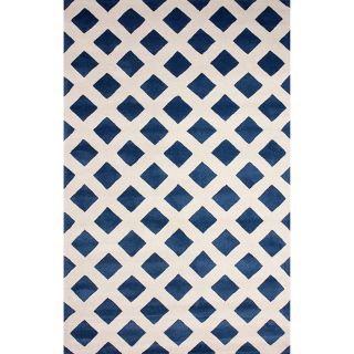 Nuloom Hand tufted Lattice Wool Blue Rug (5 X 8)