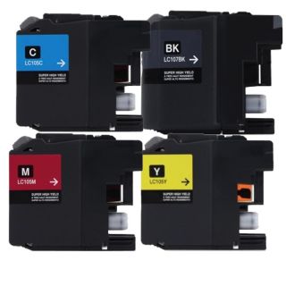 Brother Lc107 Black, Cyan, Yellow, Magenta Compatible Ink Cartridge (remanufactured) (pack Of 4)
