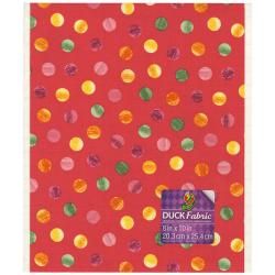Fabric Sheet 8 X10   Coral Polka Dot