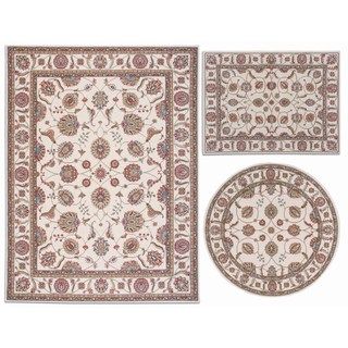 Nourison Persian Floral Collection Ivory Rug 3pc Set 311 X 53, 53 X 53 Round, 710 X 106