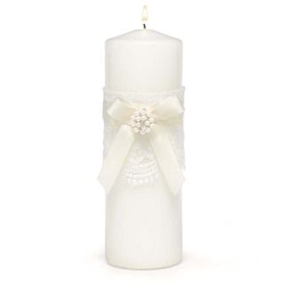 Splendid Elegnce White Unity Candle