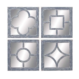 Assorted Glass And Wood Mirrors (set Of 4)
