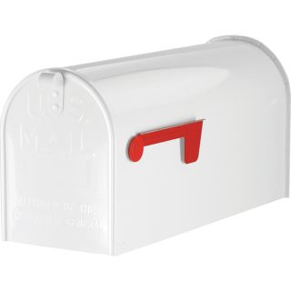PostMaster 8.75 in x 11 in Metal White Post Mount Mailbox