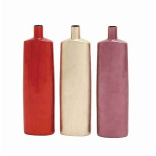 Assorted Lacquer Wood Vases (set Of 3)