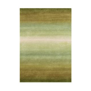 Hand made Oasis Green New Zealand Blend Wool Rug (8 X 10)