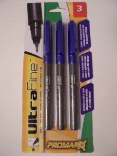 Promarx Ultra Fine Signature Pen 3 Pack ~ Blue (0.5 mm) Toys & Games