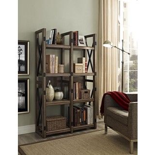 Wildwood Rustic Metal Frame Bookcase/ Room Divider
