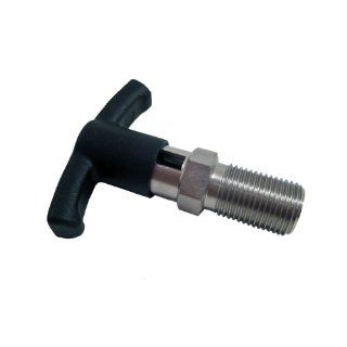 GN 817.4 Series Stainless Steel Indexing Plunger with T Handle, Type C with Rest Position, without Lock Nut, M12 x 1.5mm Thread Size, 22mm Thread Length, 19 Newton Spring Load End Metalworking Workholding