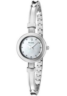 Bulova 96L114  Watches,Womens White Mother Of Pearl Dial Stainless Steel Bangle, Casual Bulova Quartz Watches
