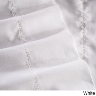 Home City Inc Cotton Rich 600 Thread Count Hem Stitch Olympic Queen Sheet Set White Size Olympic Queen