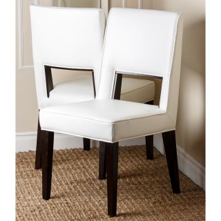 Abbyson Living Omaha White Leather Dining Chair (set Of 2)