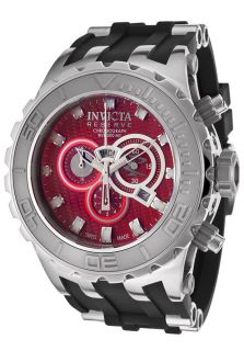 Invicta 80397  Watches,Mens Subaqua Reserve Black Rubber Chrono Red Carbon Fiber Dial, Diver Invicta Quartz Watches