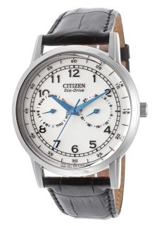 Citizen AO9000 06B  Watches,Mens Eco Drive White Dial Black Genuine Leather, Casual Citizen Eco Drive Watches