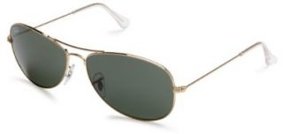 Ray Ban RB3362 Cockpit Sunglasses 59 mm, Non Polarized, Arista Gold/Green Clothing