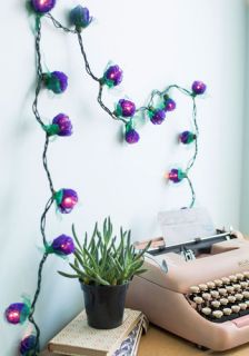In Rose and Columns String Lights in Purple  Mod Retro Vintage Decor Accessories