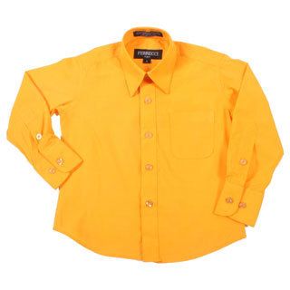 Ferrecci Boys Slim Fit Orange Collared Formal Shirt