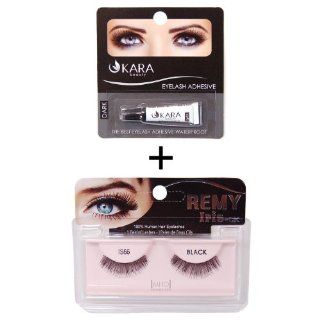 Iris ck Remy eyelash (#IS66 Black) with kara eyelash adhesive (dark)  Fake Eyelashes And Adhesives  Beauty