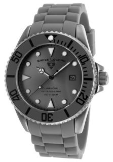 Swiss Legend 21344 GM 014  Watches,Mens Luminous Gunmetal Dial Gray Silicone, Casual Swiss Legend Quartz Watches