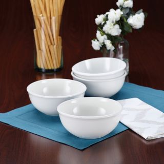 Rachael Ray Dinnerware Rise 4 piece Stoneware White Cereal Bowl Set