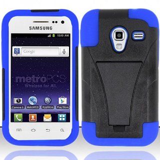 Blue Hard Soft Gel Dual Layer Cover Case for Samsung Galaxy Admire 4G SCH R820 Cell Phones & Accessories