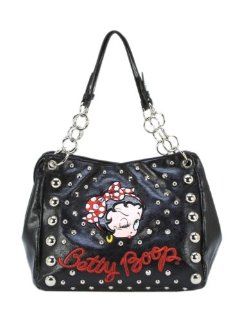 Betty Boop Studded Handbag   BB820 (Black)  Cosmetic Tote Bags  Beauty