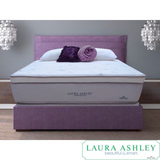 Laura Ashley Laura Ashley Blossom Euro Pillowtop Super Size Twin size Mattress And Foundation Set White Size Twin