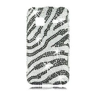 Samsung M820 Prevail Boost Mobile Phone Diamond Case (Design) Zebra Black & White + Clear Screen Protector + 1 Free Hello Kitty Neck Strap  randomly select Cell Phones & Accessories