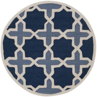 Safavieh Handmade Moroccan Cambridge Light Blue/ Ivory Wool Rug (8 Round)