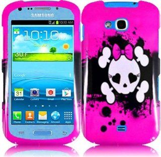 Samsung Galaxy Axiom R830 ( U.S. Cellular ) Cute Pink Skull Hard Snap On Case Cover Faceplate Protector with Free Gift Reliable Accessory Pen Cell Phones & Accessories