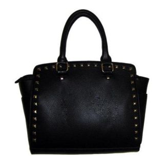 Womens Blingalicious Leatherette Handbag With Studs Q2025 Black