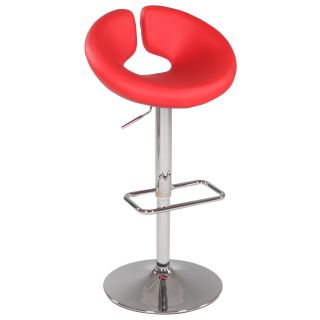 Chrome/red Pneumatic Gas Lift Swivel Height Stool
