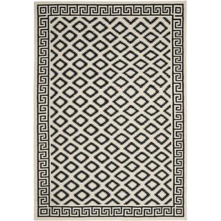 Safavieh Hand woven Moroccan Dhurrie Ivory/ Black Wool Rug (8 X 10)