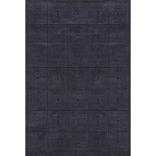 Settat Black/ Charcoal Geometric Wool Area Rug (710x11)