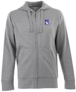 Northwestern Signature Full Zip Hooded Sweatshirt (Grey)  Sports Fan Sweaters  Sports & Outdoors