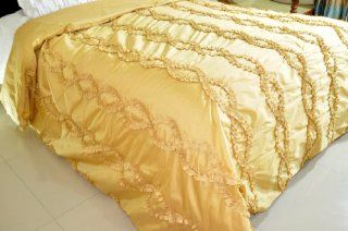 Faux Silk golden trellis Duvet cover King & queen size (104"W X 90"L)  