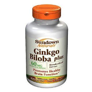 Sundown Naturals Ginkgo Biloba plus, 60mg, Tablets 200 ea Health & Personal Care