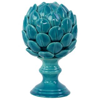 Large Turquoise Porcelain Artichoke