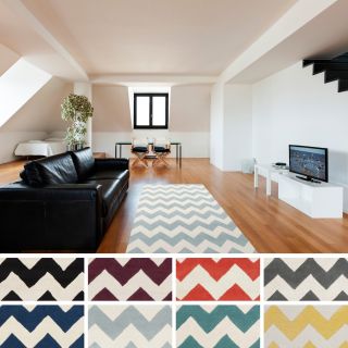 Hand tufted Linus Chevron Wool Area Rug (2 X 3)