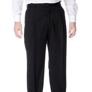 Henry Grethel Mens Stretchable Waistband Pleated Front Black Pant