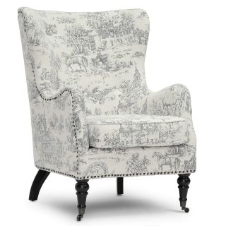 Baxton Studio Livingston Colonial Print Linen Accent Chairs (set Of 2)