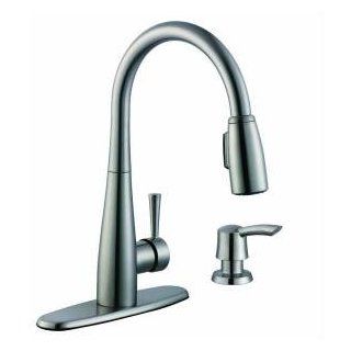 Glacier Bay 900 Series Single Handle Pull Down Sprayer Kitchen Faucet in Stainless Steel with Soap Dispenser   Touch On Kitchen Sink Faucets  
