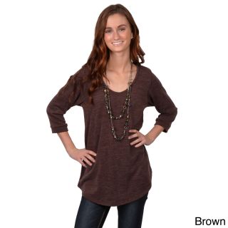 Journee Collection Journee Collection Juniors Three quarter Sleeve Loose Fit Sweater Brown Size S (1  3)