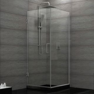 Dreamline Unidoor Plus 72 In.h X 30 In.d X 30.375 In.w Frameless Hinged Shower Enclosure, Clear Glass