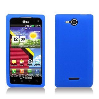 For Verizon LG Lucid 4G Vs840 Accessory   Blue Silicon Case Proctor Cover + Lf Stylus Pen Cell Phones & Accessories