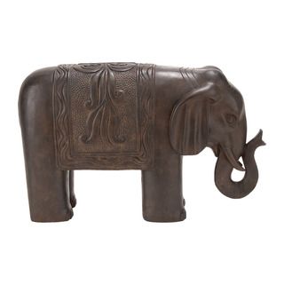 17 inch High Polystone Elephant Decor