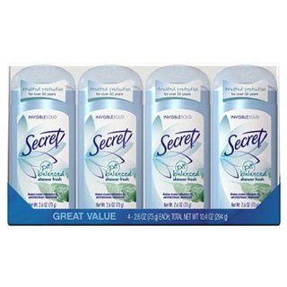 SCS Secret Invisible Solid Deodorant   Shower Fresh   2.6 Oz.   4 Ct. Health & Personal Care