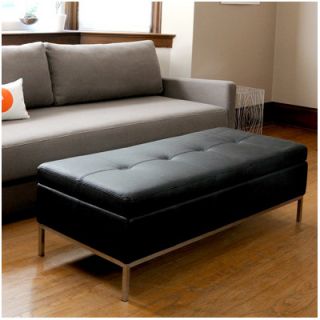Gus Modern Henry Storage Ottoman ECOTHESO Color Black Leather