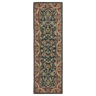 Hand tufted Joaquin Black Kashan Wool Rug (26 X 8)